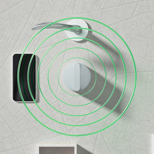 Abstract geofence map with a mobile iPhone and a DUO smart lock